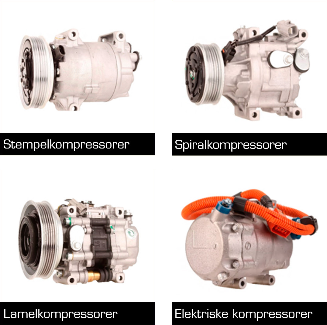 Stempel-, spiral-, rotations- og elektriske-kompressorer til A/C-systemet fra TRISCAN 